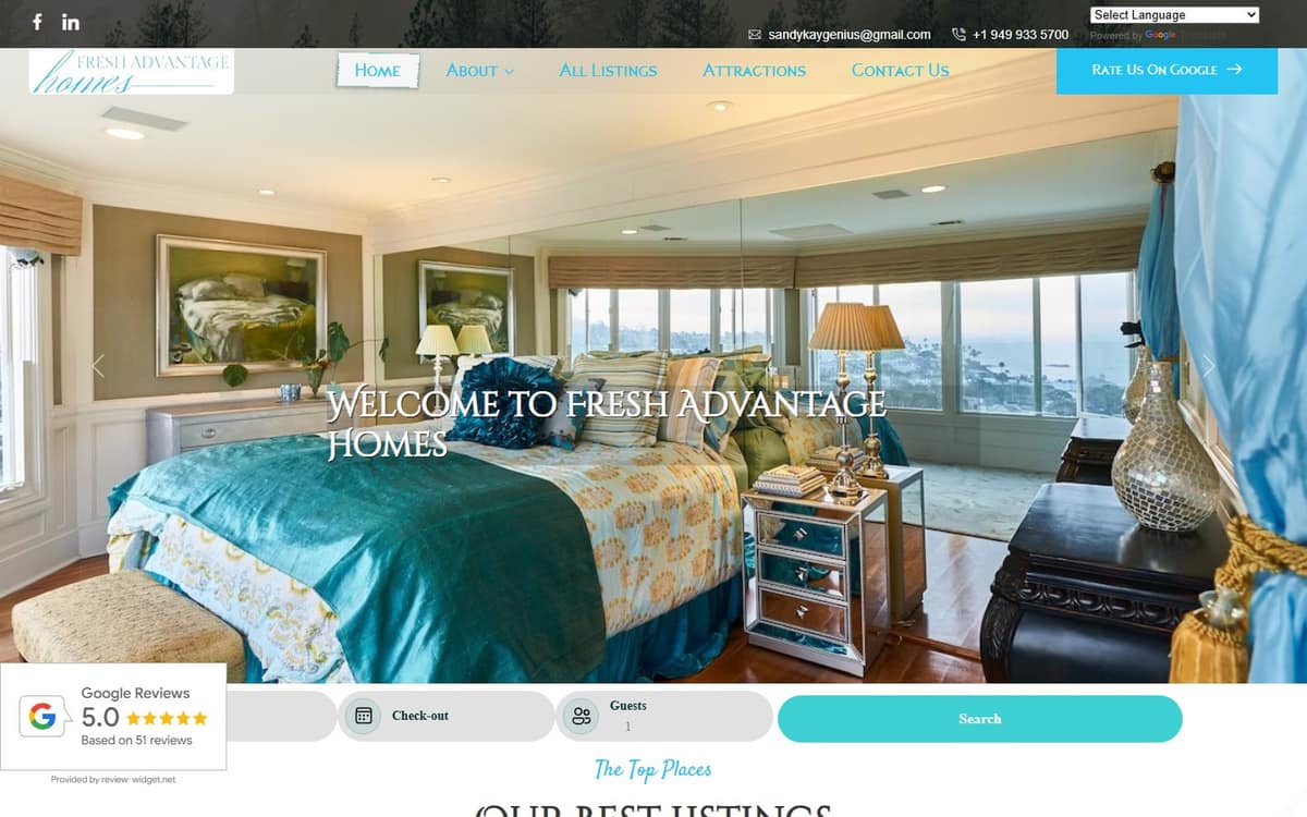 Homepage of Fresh Advantage Homes