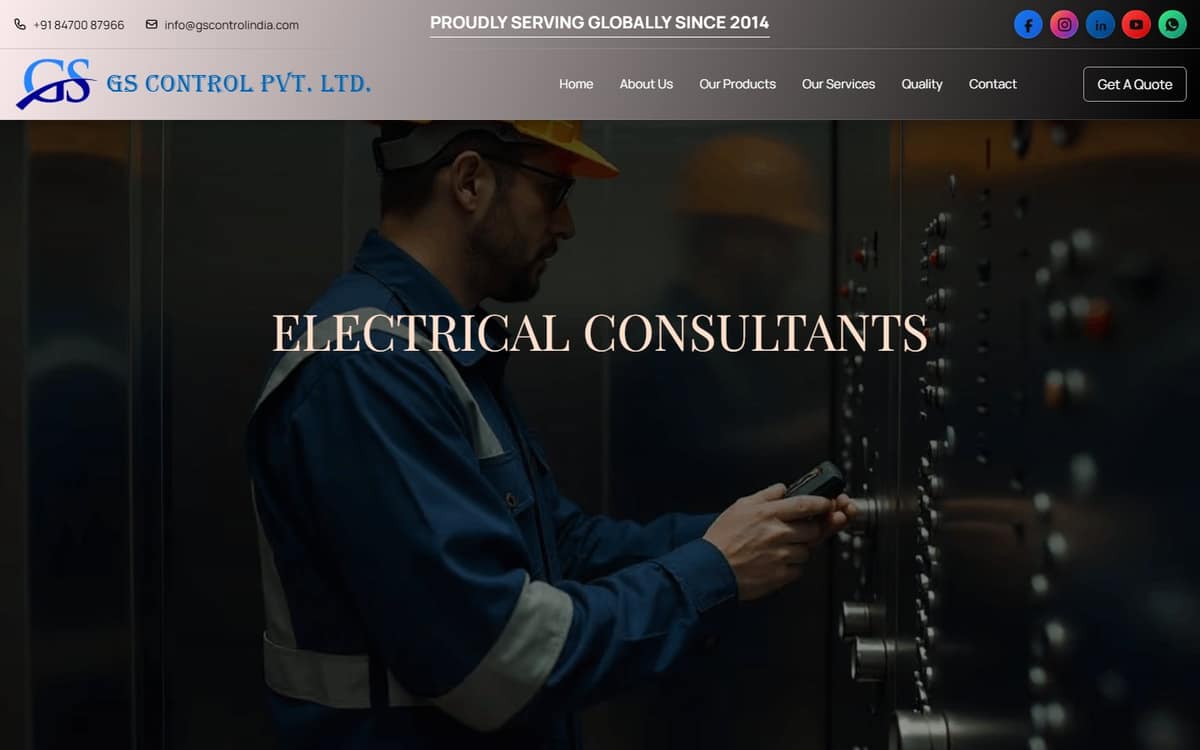 Homepage of GS Control India