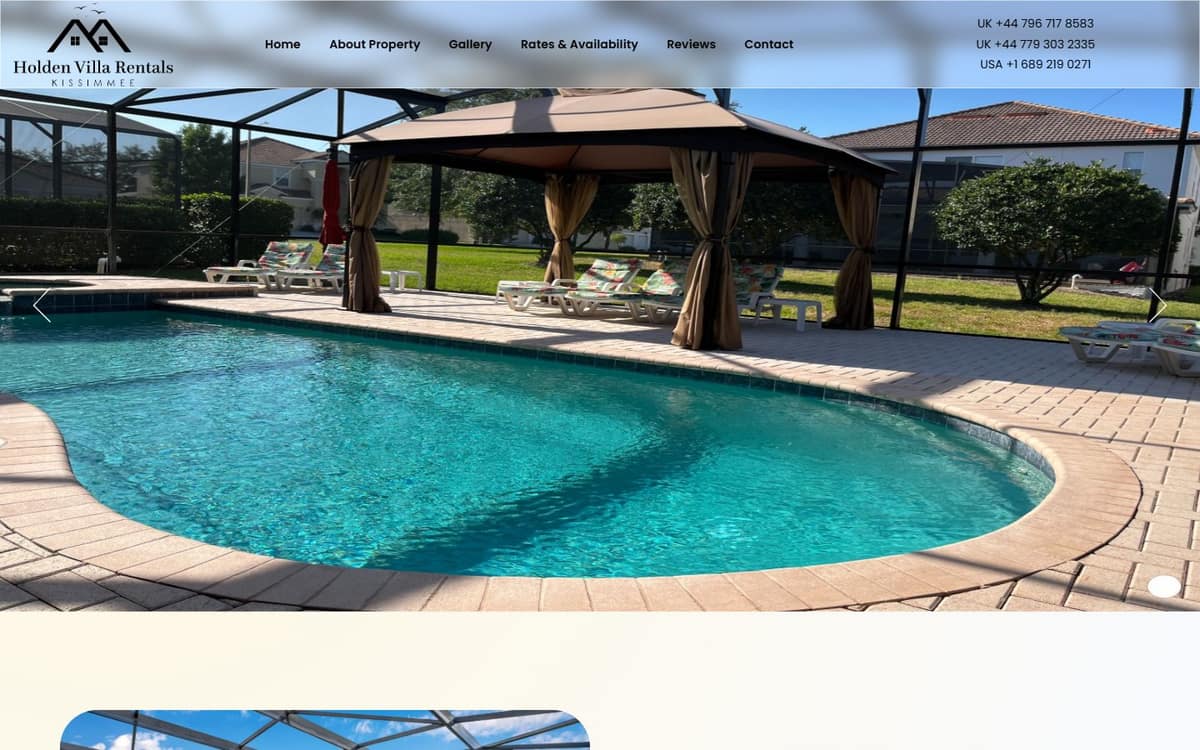 Homepage of Holden Villa Rentals